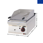 Grill pierre de lave à gaz à poser - Série REDFOX 700 | GL7004G | REDFOX