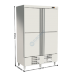 Armoire positive GN2/1 - Cap. 1200L. - 4 portillons plein | ASA4140P | HOREKUS
