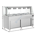 Meuble bain-Marie 179Cm "Série Snack" - 5 x GN1/1 | MFV718 | INOMAK