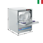 Lave Vaisselle 50x50 400V - Sans adoucisseur / Avec pompe de vidange / Avec doseur détergent | TS603DETPS | TEIKOS