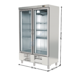 Armoire positive GN2/1 - Cap. 964L. - 2 portes vitrée | ASA2C120P | HOREKUS