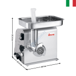 Hachoir à viande avec dispositif sauce-tomate - Neutre 85KG/H - Gamme TC12 DENVER FX | 211215XD12W+28010007 | SIRMAN
