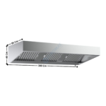 Hotte statique L. 3000 - Profondeur 950 - Modèle TRAPEZE | 73330625 | COMBISTEEL