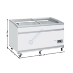 Congélateur 588L. coulissant & vitre semi-bombé - Avec éclairage LED | VF1450SW | COOL HEAD
