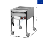 Chariot Bain-marie 2 x GN1/1 - Modèle "DEEP" | VLPK2120 | REDFOX