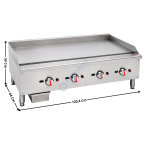 Plancha 4 zones 120cm - GAZ / Chromée - Série Economique | EGG48SX | CUISTANCE