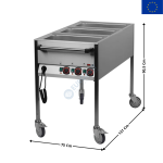Chariot Bain-marie 3 x GN1/1 - Modèle "DEEP" | VLPK3120 | REDFOX
