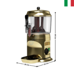 Distributeur de boissons chaude / Chocolatière 5 L. dorée | DELICEGOLD | UGOLINI