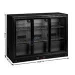 Arrière de bar noir - 3 portes vitrées coulissantes 280 L. | LG320S | CUISTANCE