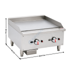 Plancha 2 zones 60cm - GAZ / Chromée - Série Economique | EGG24SX | CUISTANCE
