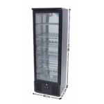 Arrière de bar noir - 1 porte vitrée battante 342 L. | 09400921 | MAXIMA
