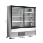 Vitrine Murale 120cm Compact / Portes Coulissantes / Coloris Gris-Blanc - IMPULSION PLUS | PD12A7R2 | DIAMOND