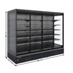 Vitrine murale réfrigérée 4 Portes Battantes - Série GMS - "Full Black" | RNP26U5 | DIAMOND