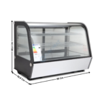 Vitrine Réfrigérée de Comptoir Bombée 160 Litres - Chrome | DLRCDC160C | DYNASTEEL