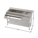 Bar à Cocktails neutre / Avec étagère - 140 cm - Série Economique | 74900405 | COMBISTEEL
