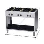 Cuisinière Gaz 6 Zones sur Meuble | WR6B1166 | DIVERSO