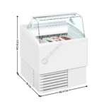 Vitrine 82,4 cm spécial à crèmes glacées / 4 Bacs - Vitre Droite | ISETTA4ST | ISA