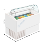 Vitrine 135,4 cm spécial à crèmes glacées / 7 Bacs - Vitre Incurvée | ISETTA7LX | ISA