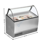 Vitrine 134 cm spécial à crèmes glacées / 10 Bacs - Vitre Incurvée | BERMUDARV10 | ISA