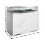 Vitrine 127 cm spécial à crèmes glacées / 12 Bacs - Vitre Droite | DELTANEW | ISA