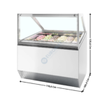Vitrine 116,6 cm spécial à crèmes glacées / 12 Bacs - Vitre Droite | MILLENNIUMST12 | ISA