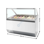 Vitrine 149,6 cm spécial à crèmes glacées / 16 Bacs - Vitre Droite | MILLENNIUMST16 | ISA
