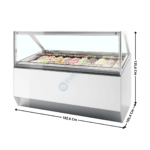 Vitrine 182,6 cm spécial à crèmes glacées / 20 Bacs - Vitre Droite | MILLENNIUMST20 | ISA
