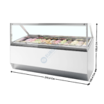 Vitrine 215,6 cm spécial à crèmes glacées / 24 Bacs - Vitre Droite | MILLENNIUMST24 | ISA