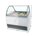 Vitrine 116,6 cm spécial à crèmes glacées / 12 Bacs - Vitre Incurvée | MILLENNIUMLX12 | ISA