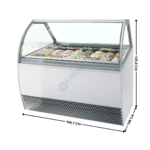 Vitrine 166,1 cm spécial à crèmes glacées / 18 Bacs - Vitre Incurvée | MILLENNIUMLX18 | ISA