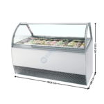Vitrine 182,6 cm spécial à crèmes glacées / 20 Bacs - Vitre Incurvée | MILLENNIUMLX20 | ISA