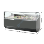 Vitrine 118,7 cm spécial à crèmes glacées / 12 Bacs / Super-Pro - Vitre Incurvée | SUPERCAPRI12 | ISA