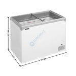 Congélateur de crème glacée 288 L. - Vitrage Plat | NIC302SC | TEFCOLD