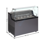 Vitrine 118,7 cm spécial à crèmes glacées / 6 Bacs - Vitre Droite | MIRABELLA6 | TEFCOLD