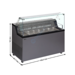 Vitrine 133,7 cm spécial à crèmes glacées / 7 Bacs - Vitre Droite | MIRABELLA7 | TEFCOLD