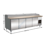 Meuble à pizza réfrigérée - 4 portes pleines 400x600 - 12 x GN1/3 - Dessus Granit | 74500450 | COMBISTEEL