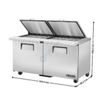 Saladette Haut Rendement - 2 portes pleine - 24 x GN1/6 / Capot en Inox - Premium Series | TSSU6024MBSTHCFLID | TRUE