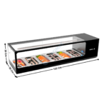 Vitrine à Sushi de Comptoir 137 Cm / 6 x GN1/3 H. 40 - Série Premium | VTLG6S | SAYL