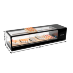 Vitrine à Sushi de Comptoir 137 Cm / Plat H. 15 - Série Premium | VTLG6SP | SAYL