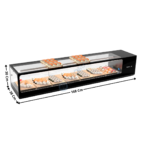 Vitrine à Sushi de Comptoir 168 Cm / Plat H. 15 - Série Premium | VTLG8SP | SAYL