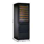 Cave à vin - 141 Bouteilles - Double température à porte vitrée + Tiroirs - Coloris Noir | KDW1901TB | HOREKUS