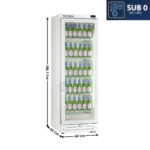 Armoire Vitrine Réfrigérée 274L. - SUB 0 - Blanc | KICOOL401GSZW | HOREKUS