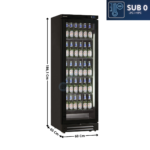 Armoire Vitrine Réfrigérée 274L. - SUB 0 - Noir | KICOOL401GSZB | HOREKUS