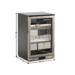 Arrière-bar 1 porte battante vitrée - Cadre Inox - TOP | KS85XH | HOREKUS