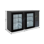 Arrière-bar 2 portes battantes vitrées - TOP | KBB200GD | HOREKUS