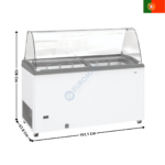 Vitrine à Crèmes à Glacées 151,1 Cm - Version ECO | GTCV500GI+6XPANIERI | TENSAI