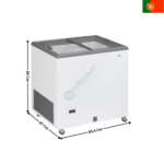 Congélateur à Couvercle Coulissant Vitré 222 Litres | ICE220GTV+2XPANIERI | TENSAI
