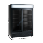 Armoire Vitrine Réfrigérée 1057 L. - Deux Portes - Noir | KL1300B | HOREKUS