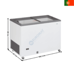Congélateur à Couvercle Coulissant Vitré 304 Litres | ICE300GTV+3XPANIERI | TENSAI