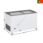 Congélateur à Couvercle Coulissant Vitré 387 Litres | ICE400GTV+5XPANIERI | TENSAI